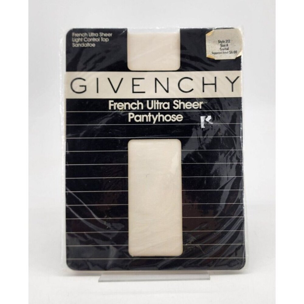 Givenchy French Ultra Sheer Light Control Top Pantyhose Style 212 Size A Crystal